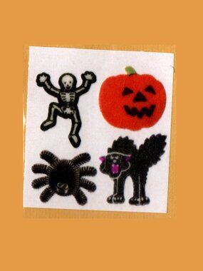 5/$20 Sandylion Mixed Fuzzy Halloween Vintage Stickers New Backing